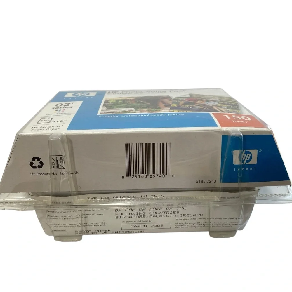 HP 02 Series 150 Photo 4x6 Value Pack Designed Printing Professional Quality '08